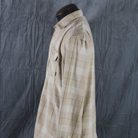 Snowboard Shirt Button Down - White and Cream Plaid Burton - Men's Large - Picture 6 of 9
